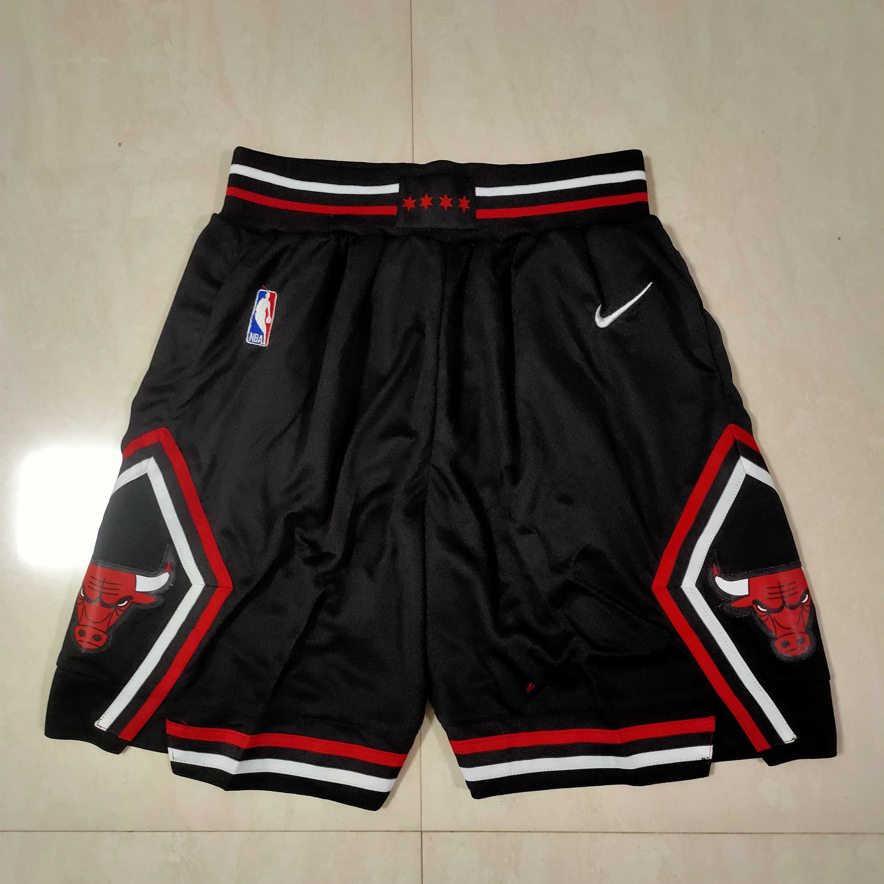 Men NBA Chicago Bulls Black Shorts 04161